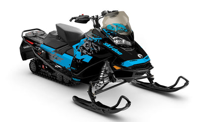 Shatter Blue Grey Ski-Doo REV Gen4 MXZ Partial Coverage Sled Wrap