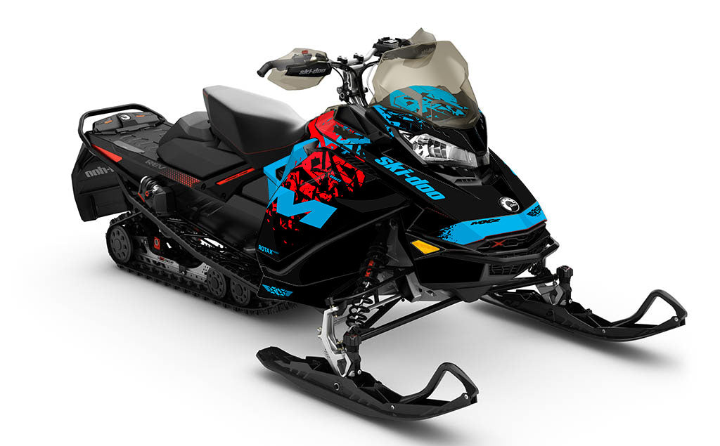 Shatter Blue Red Ski-Doo REV Gen4 MXZ Less Coverage Sled Wrap