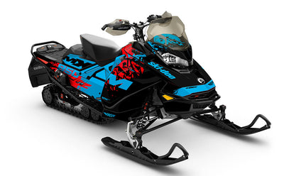 Shatter Blue Red Ski-Doo REV Gen4 MXZ Full Coverage Sled Wrap