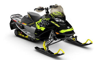 Shatter DayGlow Grey Ski-Doo REV Gen4 MXZ Less Coverage Sled Wrap