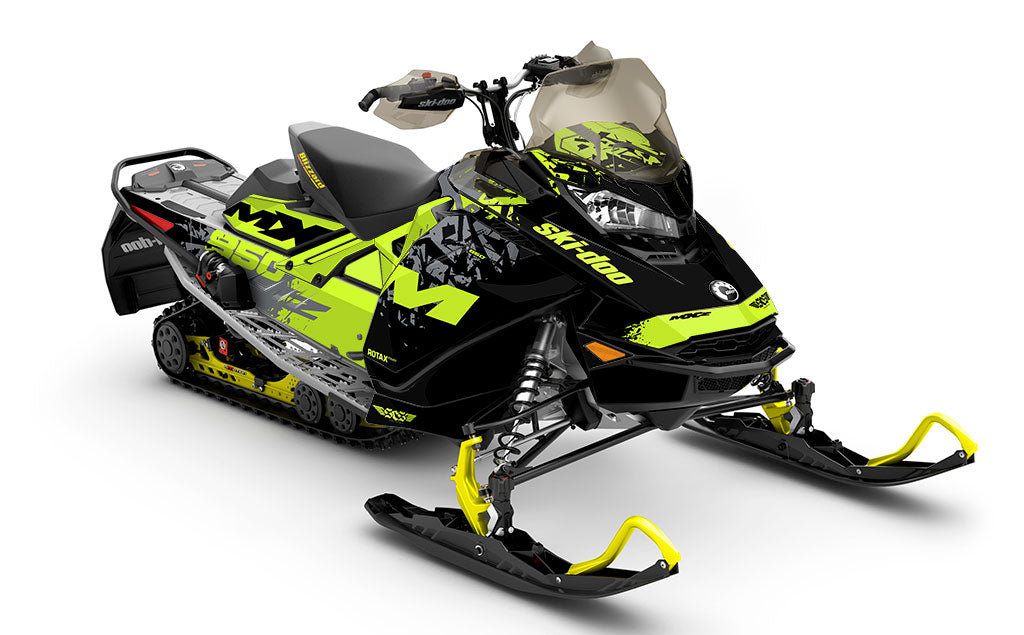 Shatter DayGlow Grey Ski-Doo REV Gen4 MXZ Full Coverage Sled Wrap