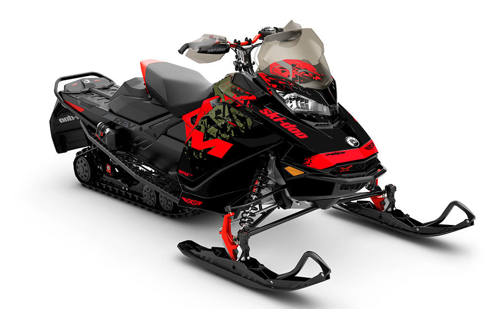 Shatter Red Army Ski-Doo REV Gen4 MXZ Less Coverage Sled Wrap