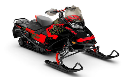 Shatter Red Army Ski-Doo REV Gen4 MXZ Partial Coverage Sled Wrap