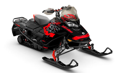 Shatter Red Grey Ski-Doo REV Gen4 MXZ Less Coverage Sled Wrap