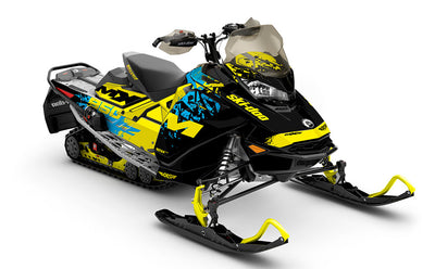 Shatter Yellow Blue Ski-Doo REV Gen4 MXZ Full Coverage Sled Wrap