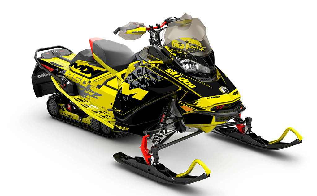 Shatter Yellow Grey Ski-Doo REV Gen4 MXZ Full Coverage Sled Wrap