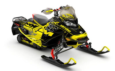 Shatter Yellow Grey Ski-Doo REV Gen4 MXZ Premium Coverage Sled Wrap