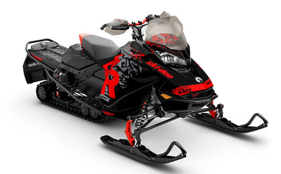 Shatter Red Grey Ski-Doo REV Gen4 Renegade Less Coverage Sled Wrap