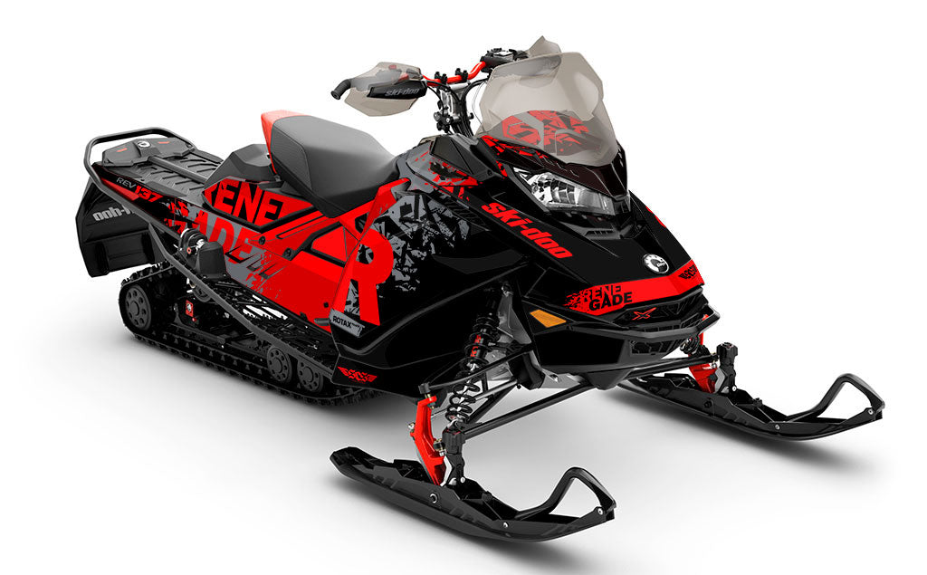 Shatter Red Grey Ski-Doo REV Gen4 Renegade Full Coverage Sled Wrap