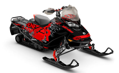 Shatter Red Grey Ski-Doo REV Gen4 Renegade Full Coverage Sled Wrap