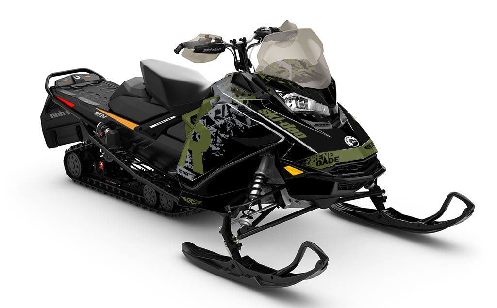 Shatter Army Grey Ski-Doo REV Gen4 Renegade Less Coverage Sled Wrap