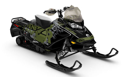 Shatter Army Grey Ski-Doo REV Gen4 Renegade Prem Coverage Sled Wrap