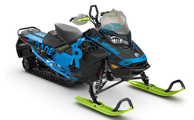 Shatter Blue Black Ski-Doo REV Gen4 Renegade Partial Coverage Sled Wrap