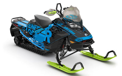 Shatter Blue Black Ski-Doo REV Gen4 Renegade Full Coverage Sled Wrap