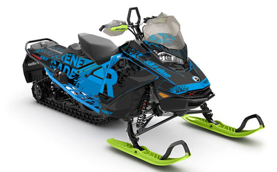 Shatter Blue Black Ski-Doo REV Gen4 Renegade Prem Coverage Sled Wrap