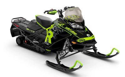 Shatter Green Grey Ski-Doo REV Gen4 Renegade Less Coverage Sled Wrap