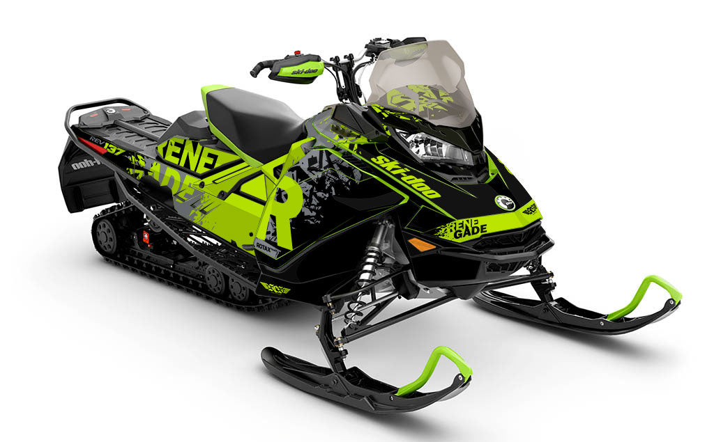 Shatter Green Grey Ski-Doo REV Gen4 Renegade Full Coverage Sled Wrap