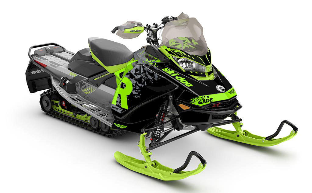 Shatter Kawi Grey Ski-Doo REV Gen4 Renegade Less Coverage Sled Wrap