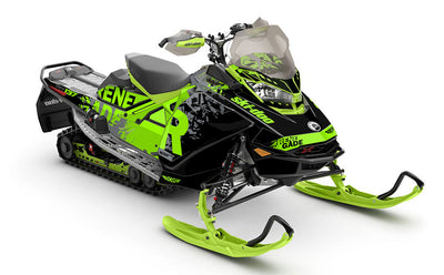 Shatter Kawi Grey Ski-Doo REV Gen4 Renegade Full Coverage Sled Wrap