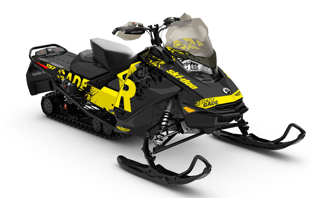 Shatter Yellow Black Ski-Doo REV Gen4 Renegade Less Coverage Sled Wrap