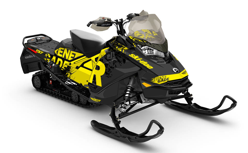 Shatter Yellow Black Ski-Doo REV Gen4 Renegade Partial Coverage Sled Wrap