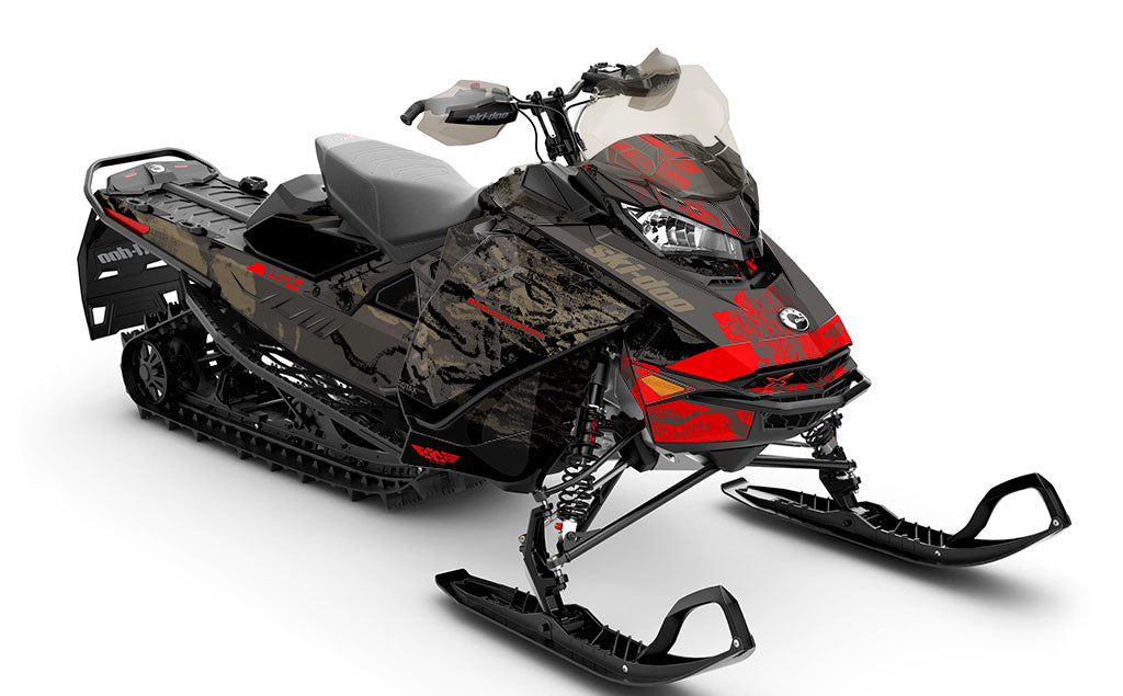 Sidestep White Red Ski-Doo REV Gen4 Backcountry Premium Sled Wrap