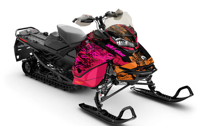 Sidestep Pink Black Ski-Doo REV Gen4 Backcountry Premium Coverage Sled Wrap
