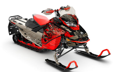Sidestep Red Black Ski-Doo REV Gen4 Backcountry Premium Coverage Sled Wrap