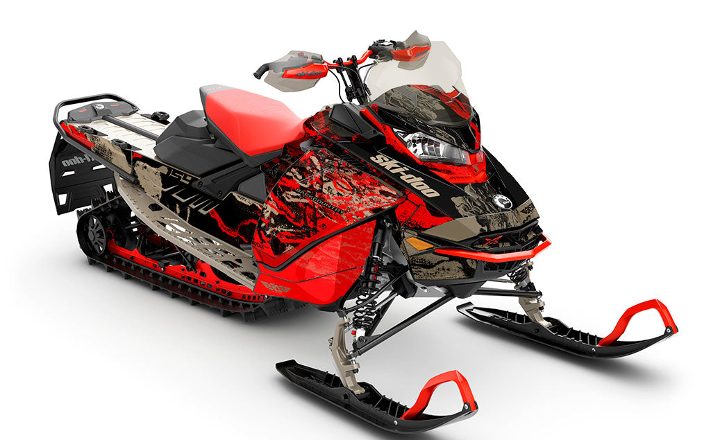 Sidestep White Red Ski-Doo REV Gen4 Backcountry Premium Sled Wrap
