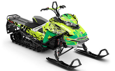 Sidestep Green Manta Ski-Doo REV Gen4 Freeride Partial Coverage Sled Wrap