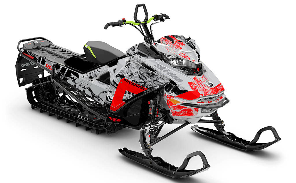 Sidestep Red CatGrey Ski-Doo REV Gen4 Freeride Less Coverage Sled Wrap