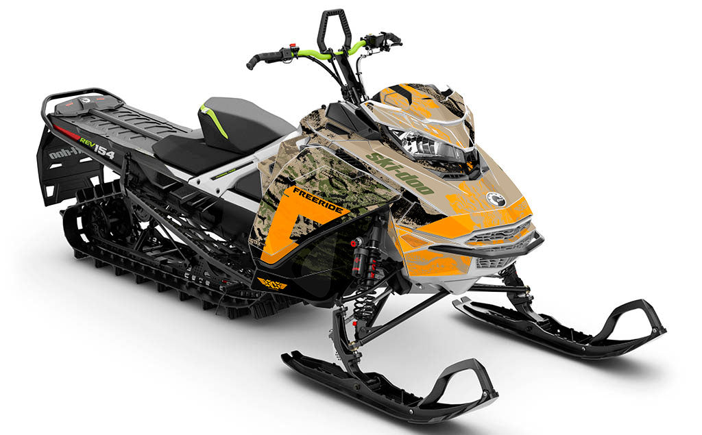 Sidestep Tan Army Ski-Doo REV Gen4 Freeride Full Coverage Sled Wrap