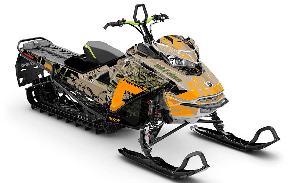 Sidestep Tan Army Ski-Doo REV Gen4 Freeride Less Coverage Sled Wrap