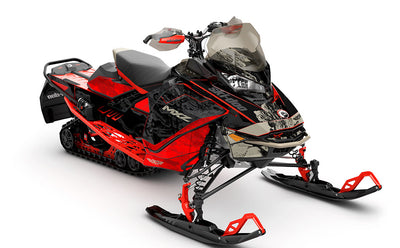 Sidestep Black Grey Ski-Doo REV Gen4 MXZ Partial Coverage Sled Wrap