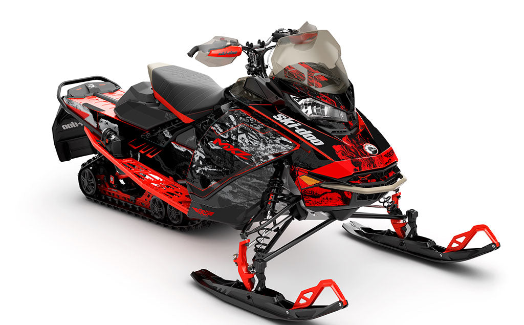 Sidestep Black White Ski-Doo REV Gen4 MXZ Partial Coverage Sled Wrap