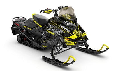 Sidestep Black Yellow Ski-Doo REV Gen4 MXZ Premium Coverage Sled Wrap