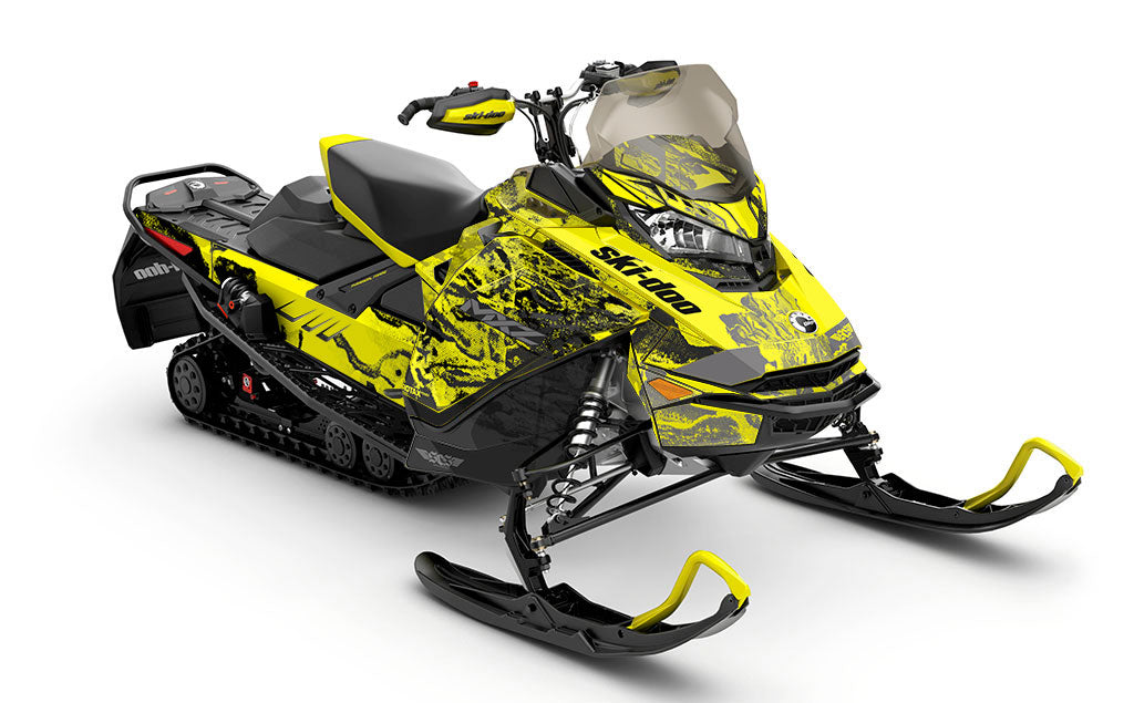 Sidestep Yellow Grey Ski-Doo REV Gen4 MXZ Partial Coverage Sled Wrap