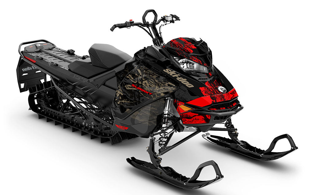 Sidestep Black Red Ski-Doo REV Gen4 Summit Less Coverage Sled Wrap