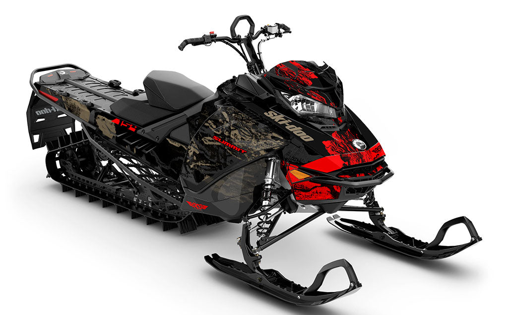 Sidestep Black Red Ski-Doo REV Gen4 Summit Partial Coverage Sled Wrap