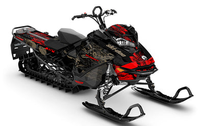 Sidestep Black Red Ski-Doo REV Gen4 Summit Premium Coverage Sled Wrap