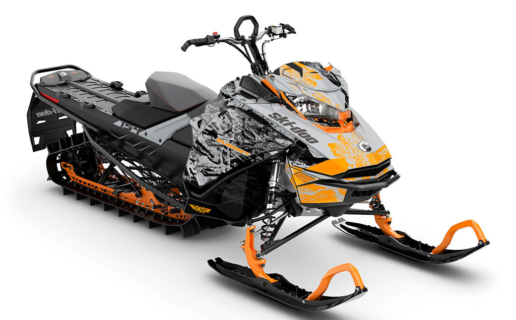 Sidestep CatGrey Orange Ski-Doo REV Gen4 Summit Less Coverage Sled Wrap