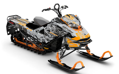 Sidestep CatGrey Orange Ski-Doo REV Gen4 Summit Premium Coverage Sled Wrap