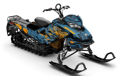 Sidestep Scandiblue Orange Ski-Doo REV Gen4 Summit Full Coverage Sled Wrap