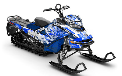 Sidestep White Blue Ski-Doo REV Gen4 Summit Full Coverage Sled Wrap