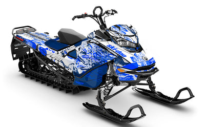 Sidestep White Blue Ski-Doo REV Gen4 Summit Premium Coverage Sled Wrap