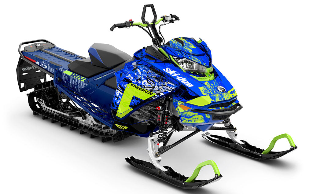 Sidestep DazzBlue Manta Ski-Doo REV Gen4 Freeride Premium Coverage Sled Wrap