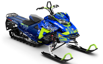 Sidestep DazzBlue Manta Ski-Doo REV Gen4 Freeride Premium Coverage Sled Wrap