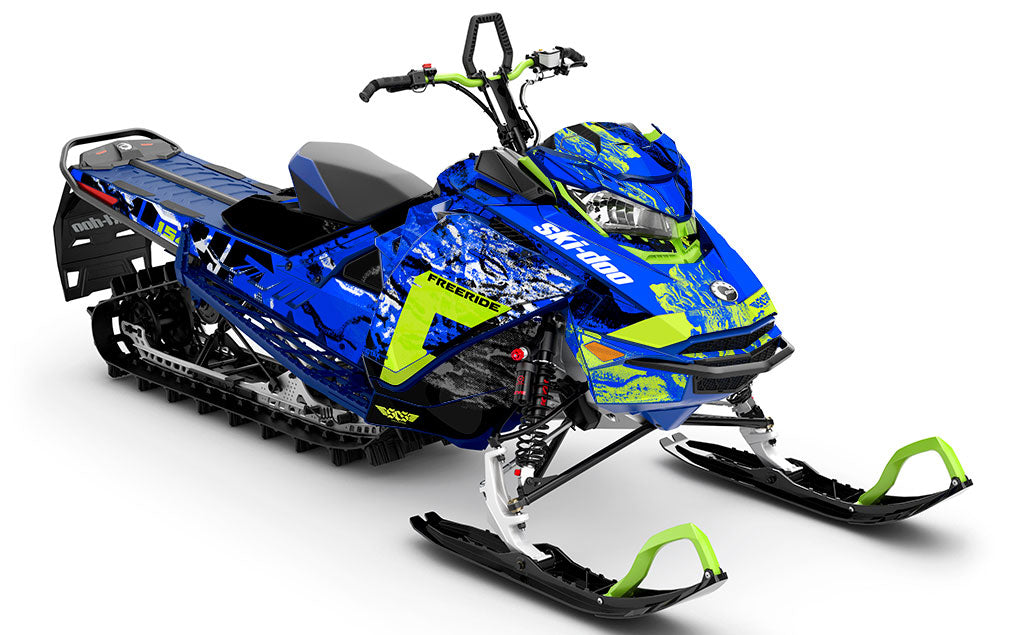 Sidestep DazzBlue Manta Ski-Doo REV Gen4 Freeride Partial Coverage Sled Wrap