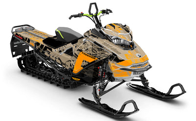 Sidestep Orange Tan Ski-Doo REV Gen4 Freeride Less Coverage Sled Wrap