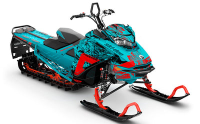 Sidestep Turquoise PanamaTurquoise Ski-Doo REV Gen4 Freeride Full Coverage Sled Wrap